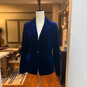 Blue velvety blazer